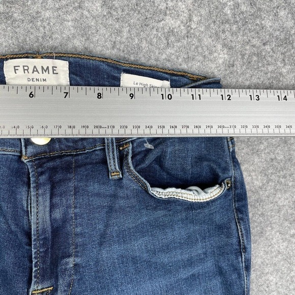 FRAME Denim Le High Skinny 26 Jeans Women's Blue Step Hem Stretch Medium - Picture 3 of 10